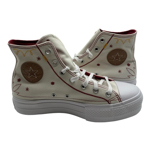 Converse Chuck Taylor All Star Lift Platform Western Stitch Shoes Women's Size 9 - Picture 7 of 9